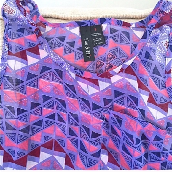 🆕 Sheer aztec geometric tank top purple - Picture 3 of 5
